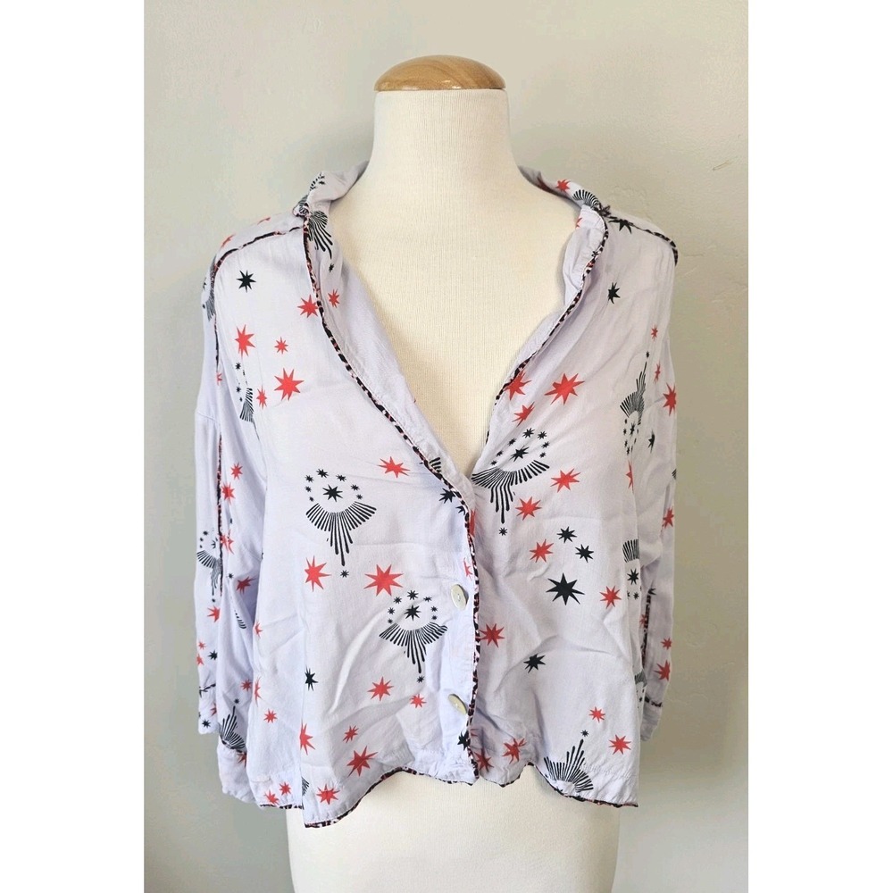 Free People Intimately Sleep Starry Cropped Pajama Top Women's SM Light Purple